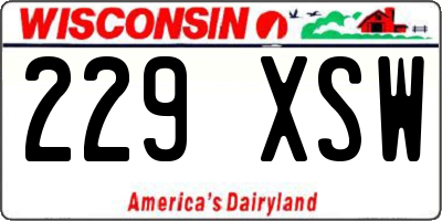 WI license plate 229XSW