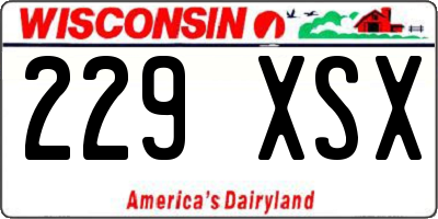 WI license plate 229XSX