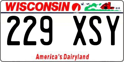 WI license plate 229XSY