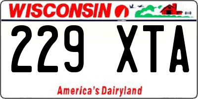 WI license plate 229XTA