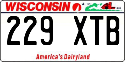 WI license plate 229XTB
