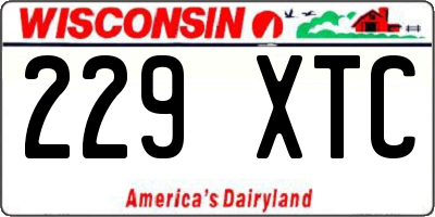 WI license plate 229XTC