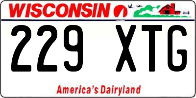 WI license plate 229XTG
