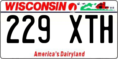 WI license plate 229XTH