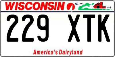 WI license plate 229XTK