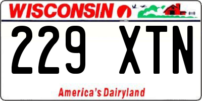 WI license plate 229XTN
