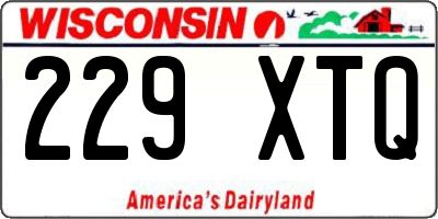 WI license plate 229XTQ