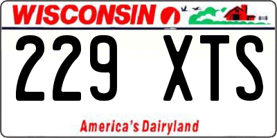 WI license plate 229XTS