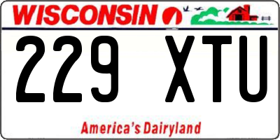 WI license plate 229XTU