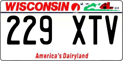 WI license plate 229XTV