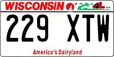 WI license plate 229XTW