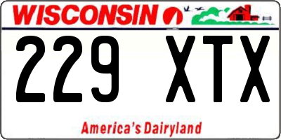 WI license plate 229XTX