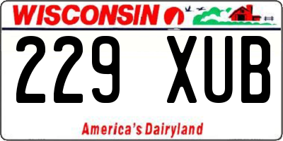 WI license plate 229XUB