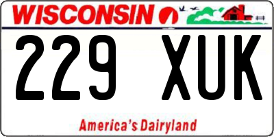 WI license plate 229XUK