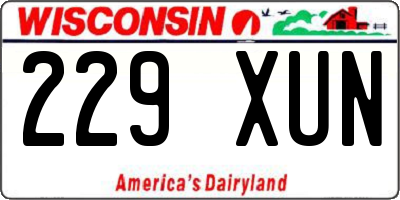 WI license plate 229XUN