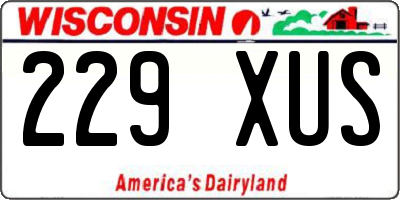 WI license plate 229XUS