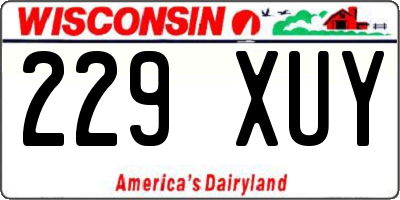 WI license plate 229XUY