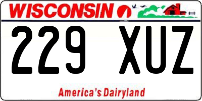 WI license plate 229XUZ