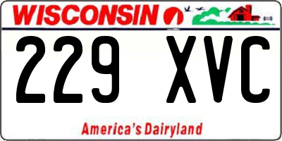 WI license plate 229XVC