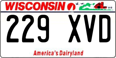 WI license plate 229XVD