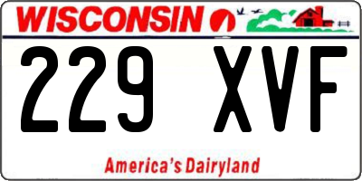 WI license plate 229XVF