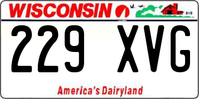 WI license plate 229XVG