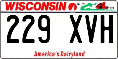 WI license plate 229XVH