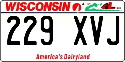 WI license plate 229XVJ