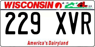 WI license plate 229XVR