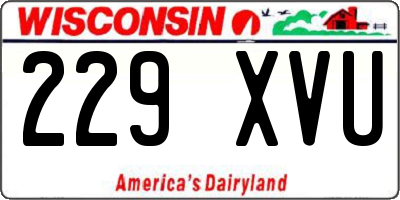 WI license plate 229XVU