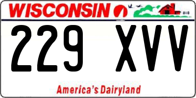 WI license plate 229XVV