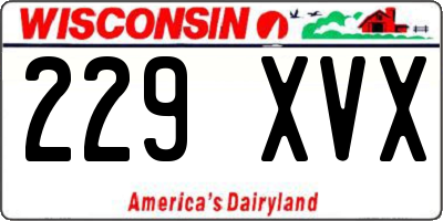 WI license plate 229XVX