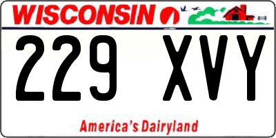 WI license plate 229XVY