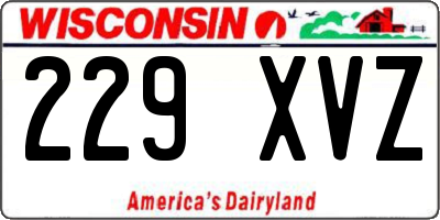 WI license plate 229XVZ