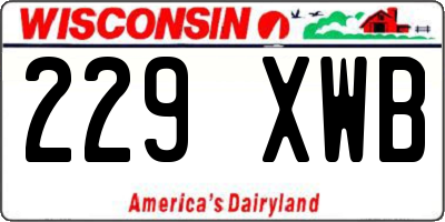 WI license plate 229XWB