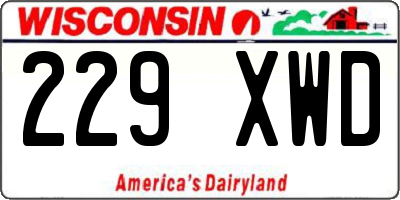 WI license plate 229XWD