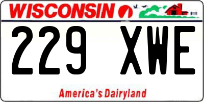 WI license plate 229XWE