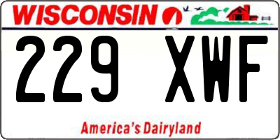 WI license plate 229XWF