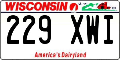 WI license plate 229XWI