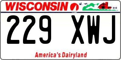 WI license plate 229XWJ