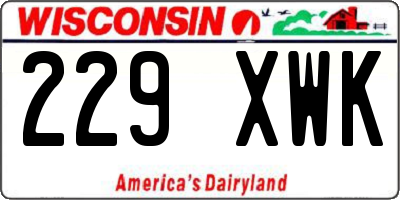 WI license plate 229XWK