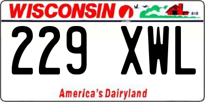 WI license plate 229XWL