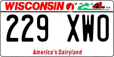 WI license plate 229XWO