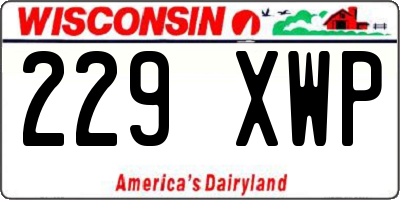 WI license plate 229XWP