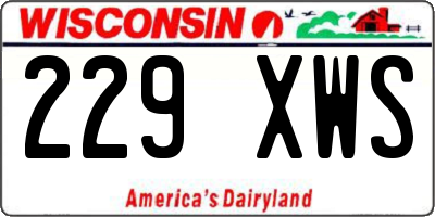 WI license plate 229XWS
