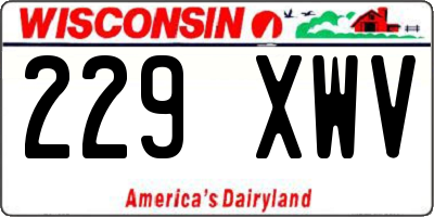 WI license plate 229XWV