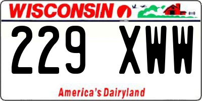 WI license plate 229XWW