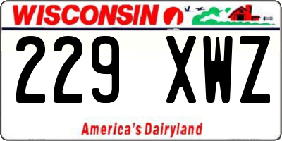 WI license plate 229XWZ