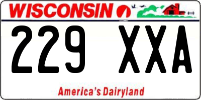 WI license plate 229XXA