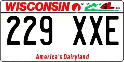 WI license plate 229XXE